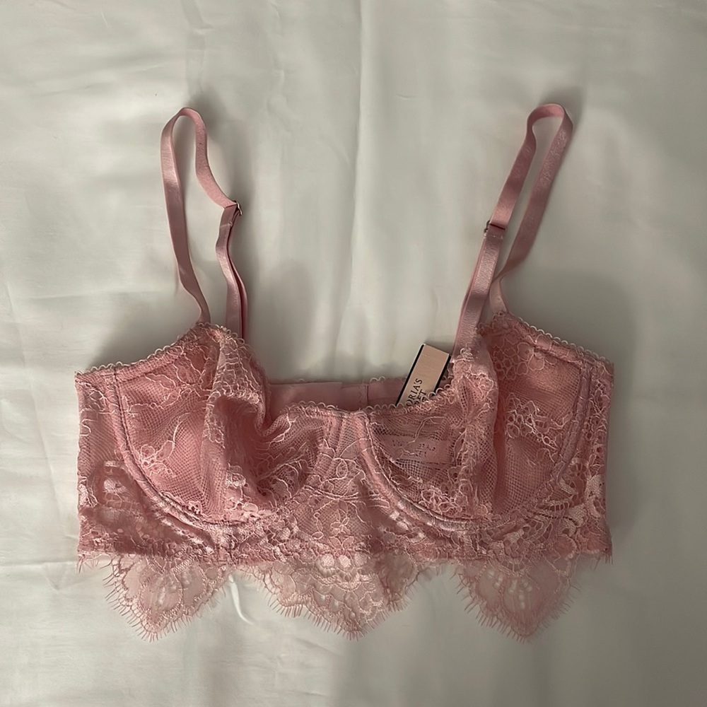 Victoria’s Secret dream angels lace bra top Sz 34B pink